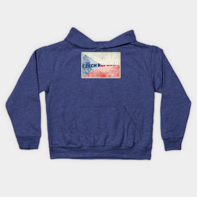 The Czech Republic vintage style retro souvenir Kids Hoodie by DesignerPropo